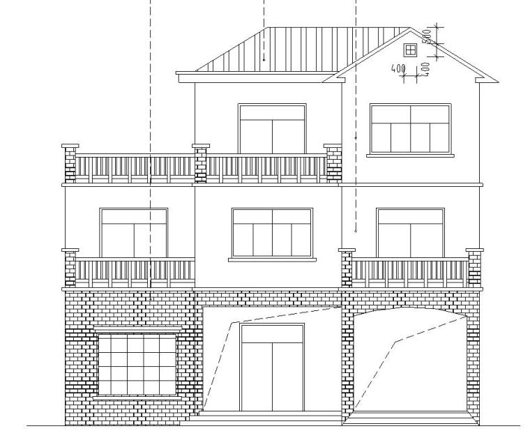2层砖混结构仓库施工图资料下载-砖混结构户型为单家独院式别墅设计