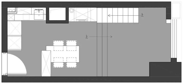 loft施工图一套资料下载-20平loft长条型小户型公寓，迷你小家也可以简约且精致~