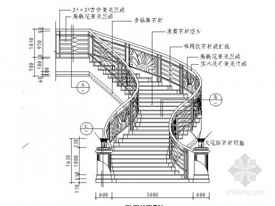 电梯楼梯cad资料下载-[合集]15款楼梯与栏杆节点详图