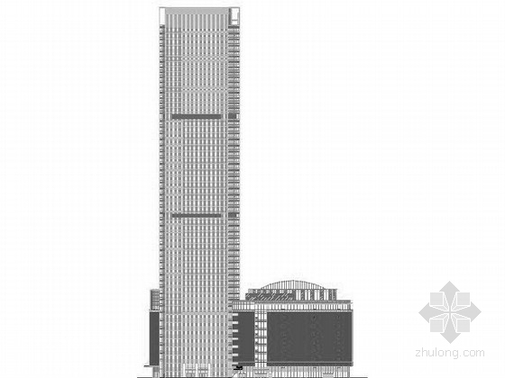 某广场游廊建筑扩初图资料下载-[江苏]大型现代风格国际商业广场建筑施工图（多个地块）