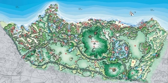 某村小游园平面灌溉资料下载-[合肥]生态旅游度假村景观规划设计总平面图