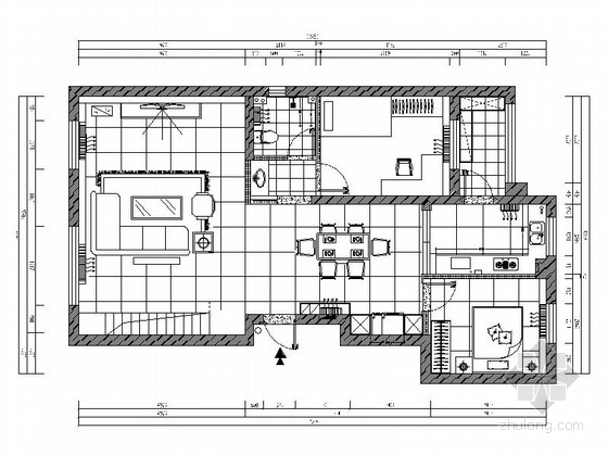 95平三室两厅平面图资料下载-[原创]128平简欧风格两层四室两厅双卫室内施工图（含高清效果图）