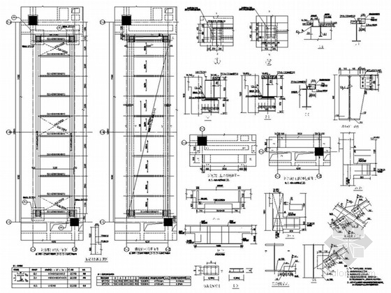 简易彩钢房结构图资料下载-人行钢连廊结构图