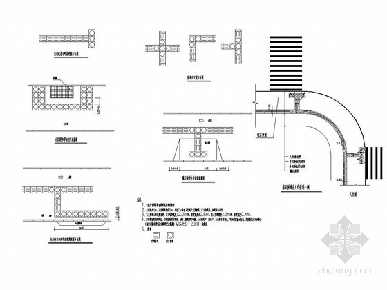 道路拐弯盲道设计图资料下载-市政道路盲道设计图