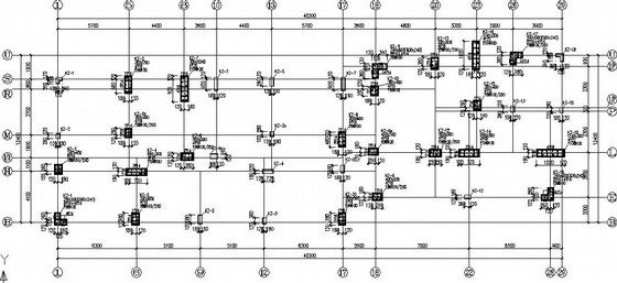 7层带车库异形柱框架住宅结构施工图(坡屋顶 平法表示)- 