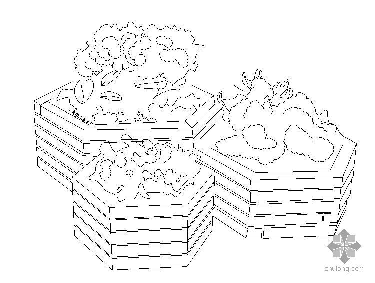 景观su垃圾箱资料下载-景观花箱垃圾箱的施工样式图