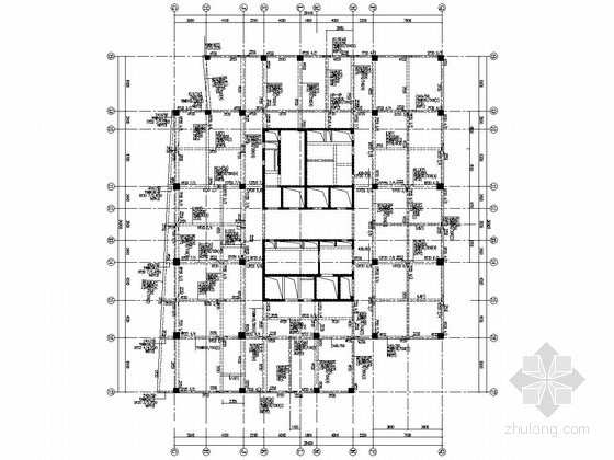 二十层框架核心筒结构办公楼结构施工图-十八层梁配筋图