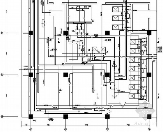 冷冻机房建筑图资料下载-某直燃冷冻机房施工图