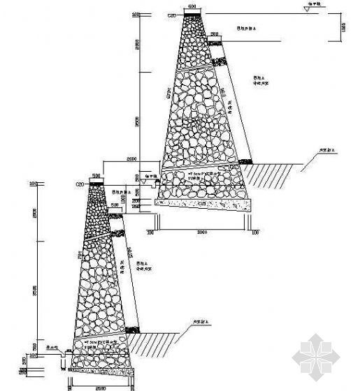 各类挡墙设计资料下载-挡墙断面设计图（1）