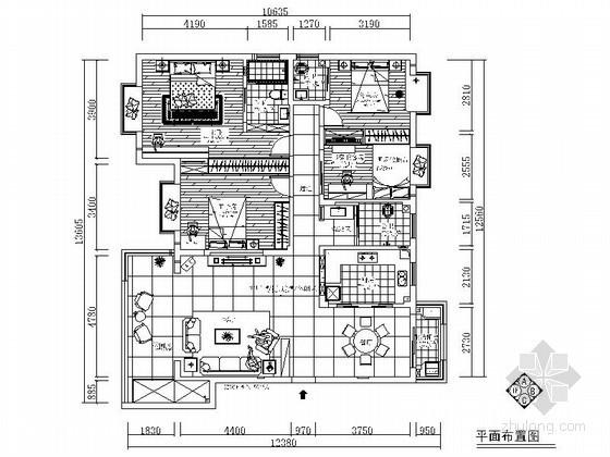 四室两厅三卫资料下载-某现代简约四室两厅三卫装修图