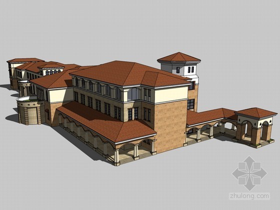 欧式建筑SketchUp模型下载-欧式建筑 