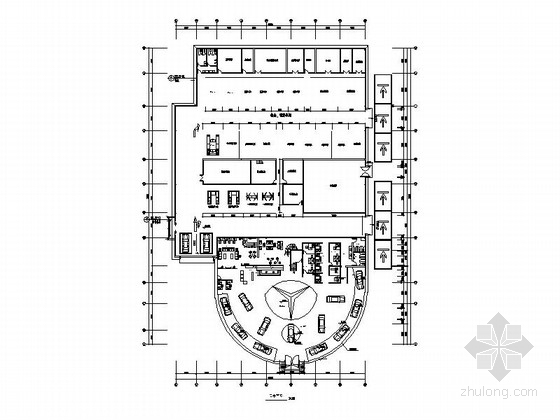 宝马汽车和配送中心资料下载-[学生作品]奔驰宝马汽车展厅装修施工图（含效果模型）