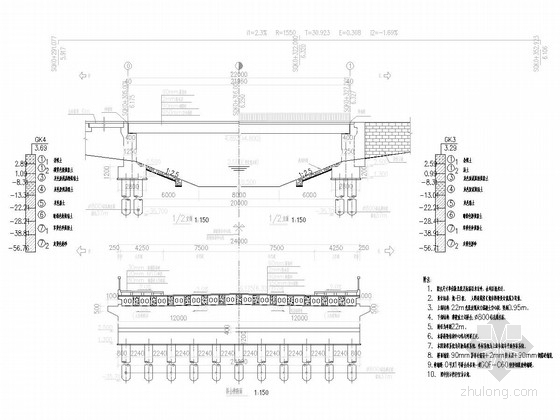 CQF型伸缩缝资料下载-[上海]单跨正交22m预应力混凝土空心板梁桥施工图16张（桥宽24m）