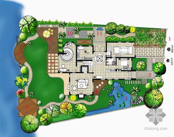 大苑绿洲居住区景观设计资料下载-绿洲千岛庭院景观设计方案
