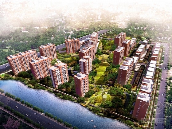 现代景墙立面图资料下载-[上海]剪力墙结构现代风格住宅区规划及单体设计方案文本