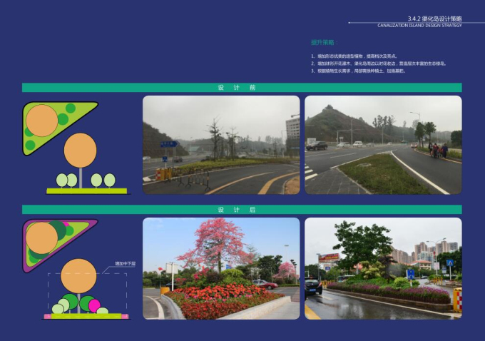 [广东]花海大道环境整治工程设计-渠化岛设计策略