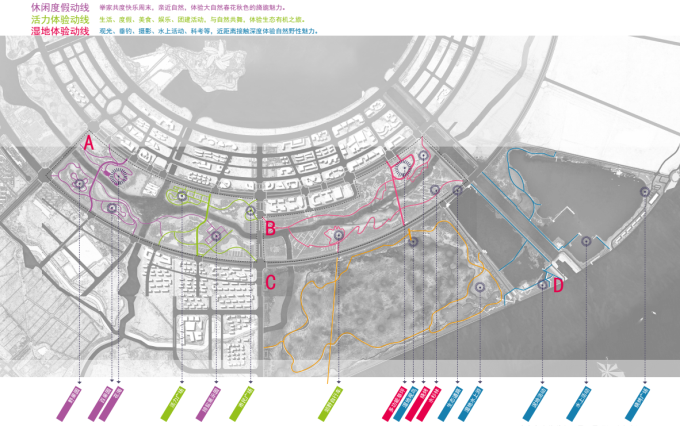[上海]“海绵城市”郊野环湖风光带滩涂湿地公园景观设计方案-交通流线分析图