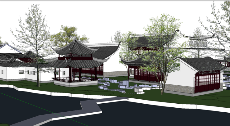 中式风格庭院和园林SU模型-中式风格庭院和园林SketchUp模型3