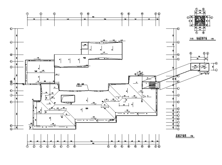 苏州某幼儿园室内装饰施工图及效果图-屋顶层平面图