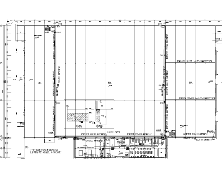 重庆汽车厂房及辅助用房电气施工图-电力干线平面图