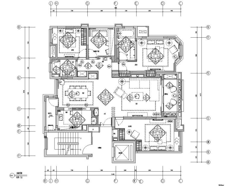 [安徽]华地紫园501户型样板房室内施工图设计（CAD+实景图）-里面索引图