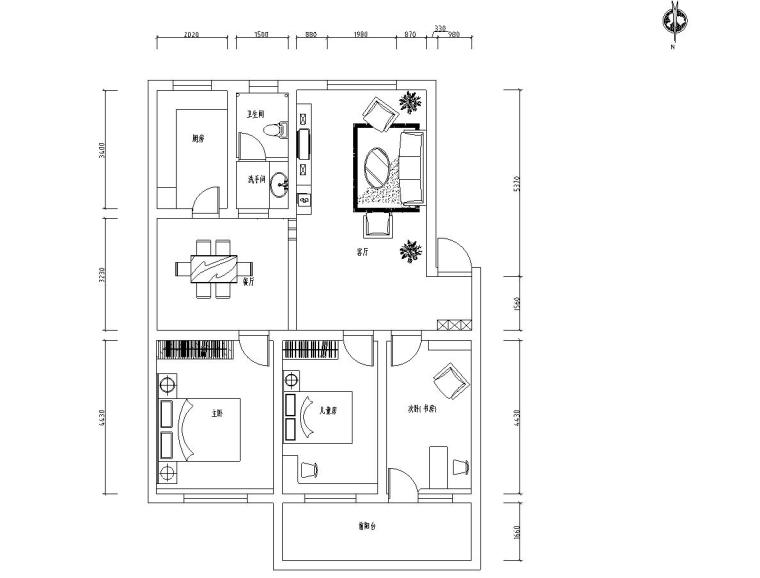 小复式卧室装修效果图资料下载-现代风格暖色调施工图设计（附效果图）