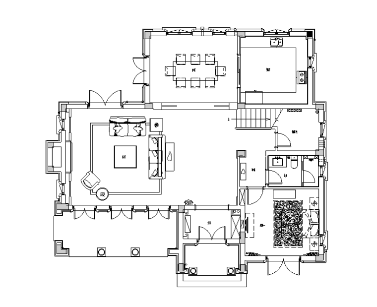 古典中式室内cad资料下载-新古典中式风桃花源别墅样板房设计施工图（附效果图）
