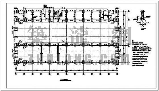 轻钢屋面仓库资料下载-砼柱轻钢屋面厂房结构图