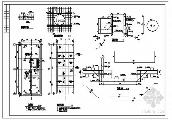 办公楼建筑与结构设计资料下载-某办公楼附属水池结构设计图
