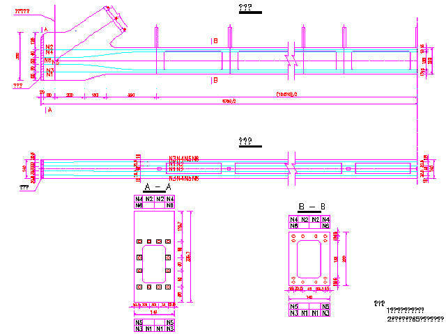 陕西渭河主桥(3x68+92+3x68)m下承式钢管系杆拱桥设计图133张CAD-主桥系杆预应力布置图