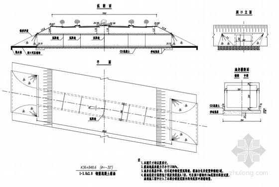 平交道圆管涵设计图资料下载-3米孔径钢筋混凝土箱涵设计图
