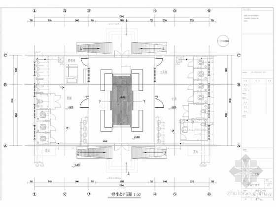 [浙江]市政小区管网施工图157张（管线泵站公厕 建筑落水管）-公共厕所一层排水平面图