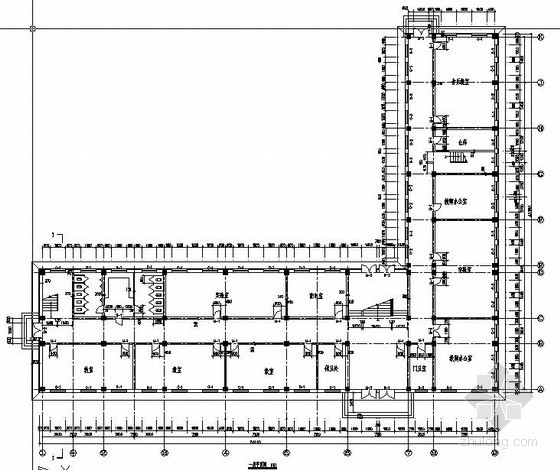 中学教学楼底层设计图资料下载-某中学教学楼建筑设计图