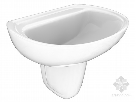 面盆3d模型下载资料下载-白色洗面盆3D模型下载