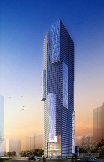 [广东]现代风格高层办公楼建筑设计方案文本（含4个方案）-现代风格高层办公楼建筑设计方案效果图