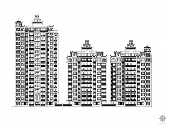 板式高层住宅施工图资料下载-某小区高层住宅建筑施工图（共三栋）