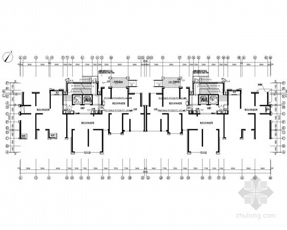 [浙江]核心地块智能化电气施工图-标准层弱电平面图 