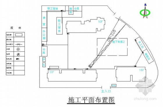 住宅施工平面布置资料下载-[浙江]住宅工程施工组织设计(平面布置图)