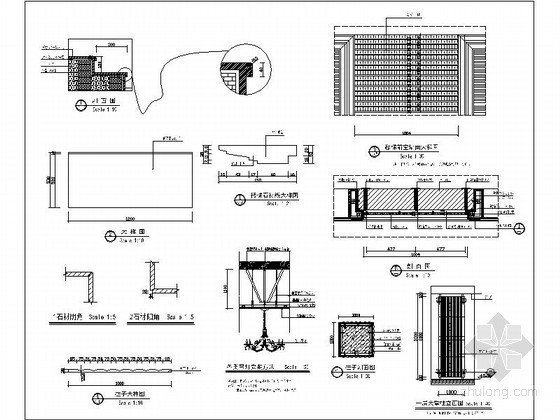 石材干挂cad图资料下载-墙面石材干挂详图及天花节点图