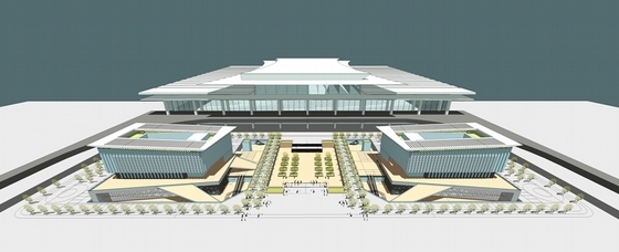 [南京]大型交通枢纽站建筑设计方案文本（知名地产）-大型交通枢纽站建筑设计效果图