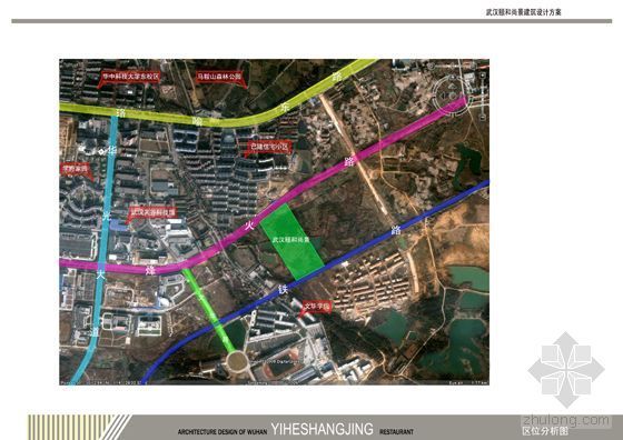 [武汉]某时尚生态园建筑设计文本（含CAD方案）-04区位分析图