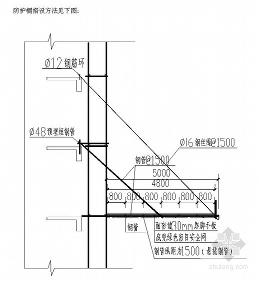 外架水平悬挑防护资料下载-外脚手架架体外悬挑安全防护棚计算书