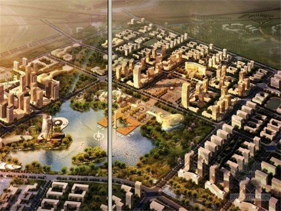 生态示范区城市规划资料下载-[辽宁]现代水域风情城市规划设计方案