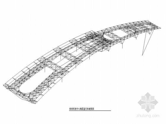 空间桁架屋盖资料下载-奥林匹克体育科技中心钢桁架屋盖结构施工图