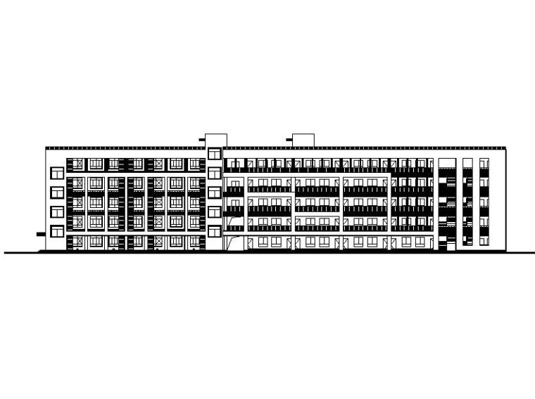 中式中学校园施工图资料下载-[浙江]五层长条形面砖外墙市级中学建筑施工图（含效果图）