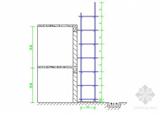 [重庆]住宅楼工程脚手架工程专项施工方案-落杆基础图 