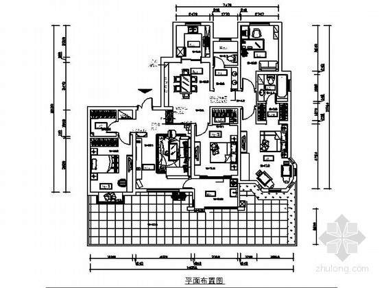 家居室内装修施工图资料下载-[上海]大气现代风格四居室室内装修施工图