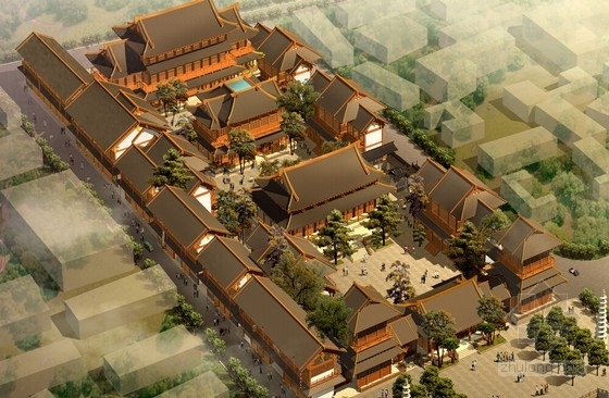 仿古寺庙CAD资料下载-[杭州]知名寺庙复建规划文本及单体古建设计（含CAD、灯光、实景及施工照片、陈设品设计等）
