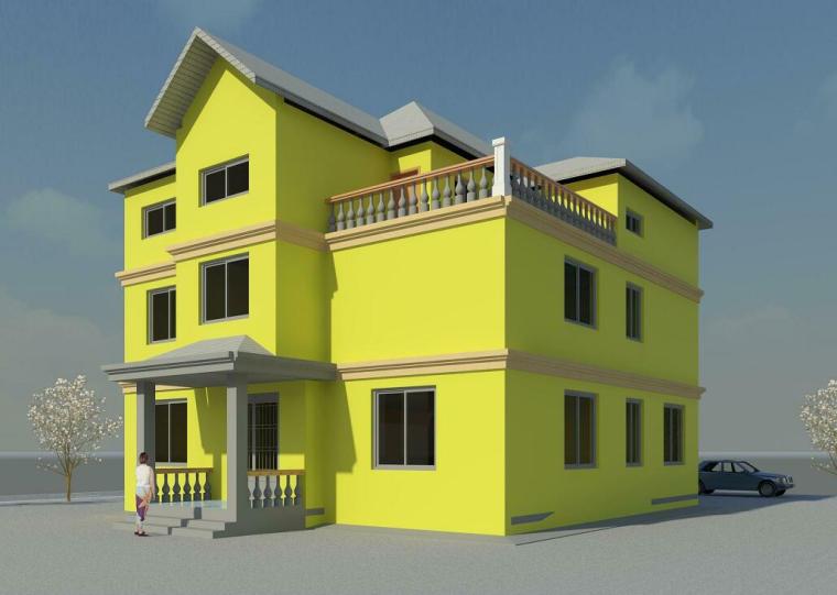 钢结构设计规范别墅资料下载-BIM模型-revit模型-三层Revit别墅模型