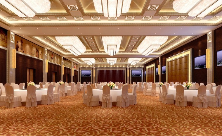 金沙明珠宴会酒店设计施工图（附效果图）-宴会厅